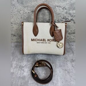 Michael Kors Small Crossbody Messenger Handbag Purse Bag Vanilla Handbag Satchel
